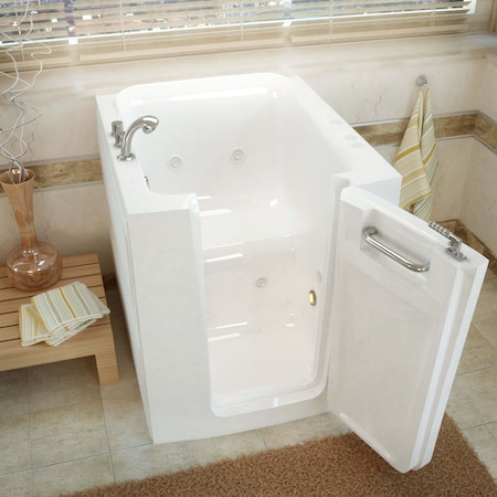 Meditub MediTub Walk-In 32 x 38 Right Door White Whirlpool Walk-In Bathtub 3238RWH
